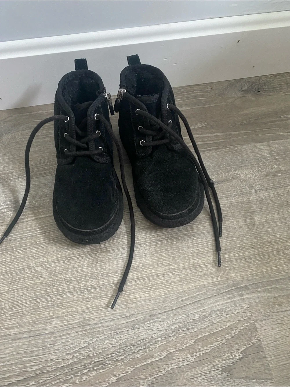 UGG Black Kids Lace-Up Ankle Boots